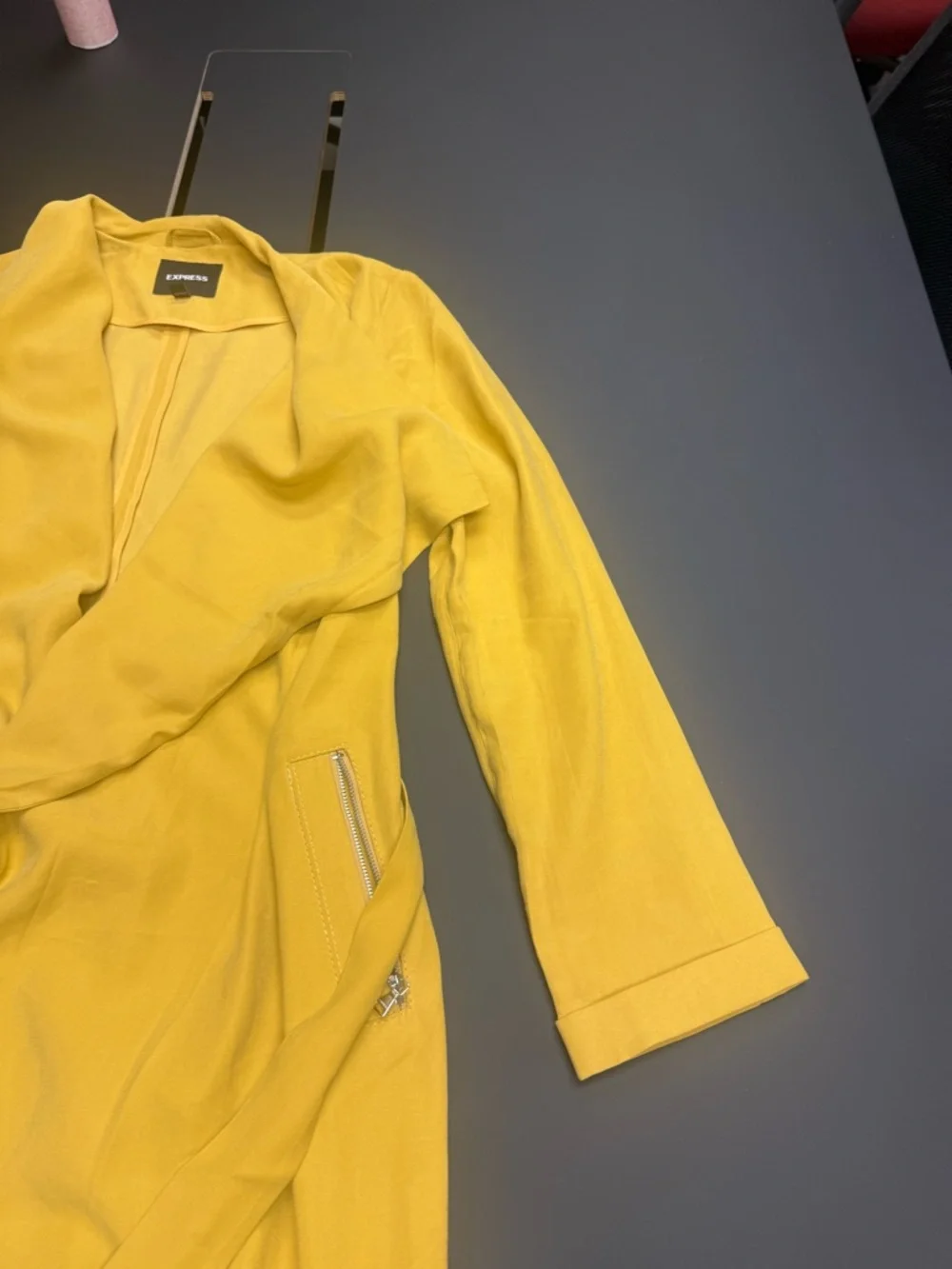 Express Mustard Yellow Lightweight Drape Jacket 🧥